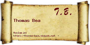 Thomas Bea névjegykártya